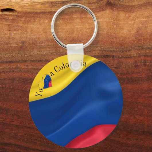 Yo Amo A Colombia Vlag Sleutelhanger (Voorkant)