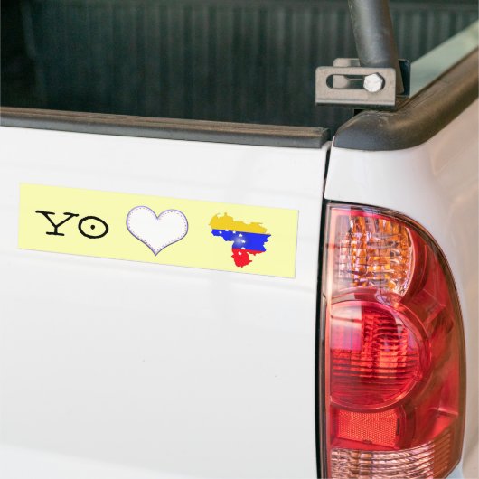Yo amo a Venezuela met venezuela vlag Bumpersticker (Op Truck)