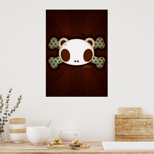 Yo Amo La Leche "Panda Skull" Poster (Keuken)