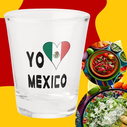Yo Amo Mexico Vlag Hart  Shot Glas