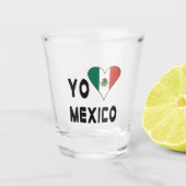 Yo Amo Mexico Vlag Hart  Shot Glas (Voorkant)