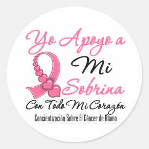 Yo Apoyo a Mi Sobrina - Cáncer de Mama Ronde Sticker