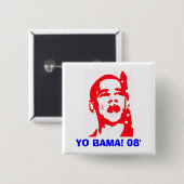 Yo Bama 08' Vierkante Button 5,1 Cm (Voorkant /achterkant)