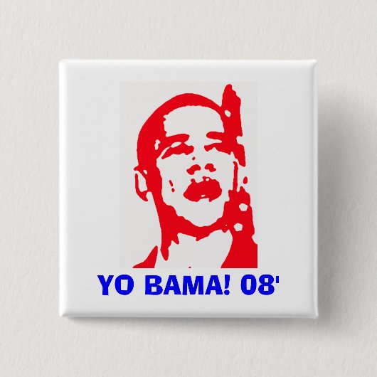 Yo Bama 08' Vierkante Button 5,1 Cm (Voorkant)