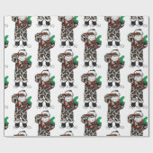 yo black santa cadeaupapier (Vlak)