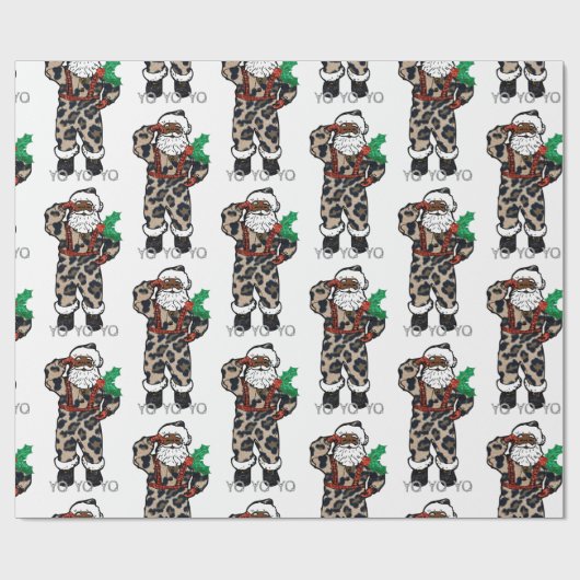 yo black santa cadeaupapier (Vlak)