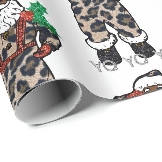 yo black santa cadeaupapier (Rol Hoek)