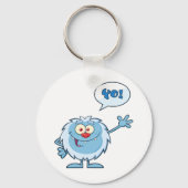 Yo Blue Monster Waving Sleutelhanger (Achterkant)