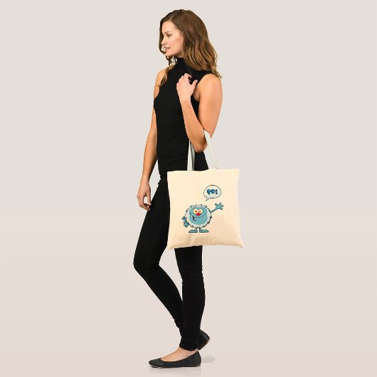 Yo Blue Monster Waving Tote Bag