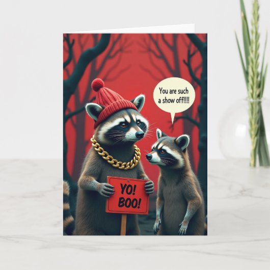Yo Boo Halloween Kaart (Voorkant)