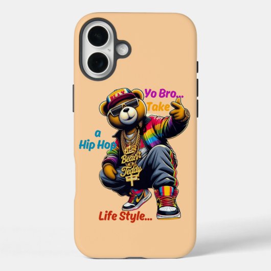 “Yo Bro!” Omarm de HipHop Levensstijl - Bear Rap Case-Mate iPhone Case (Achterkant)