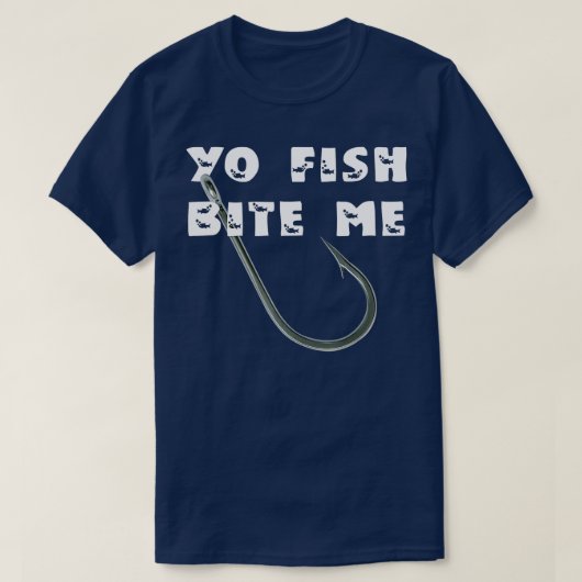 Yo Fish Bite me Fun Vist T-shirt (Design voorkant)