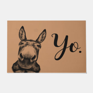 Yo Funny Donkey Doormat | Donkey Lover Home Decor  Deurmat