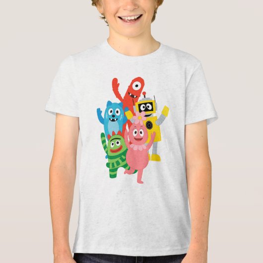 yo gabba gabba Tri-Blend shirt (Voorkant)