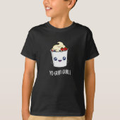 Yo-gurt Gurl Funny Yogurt Pun Dark BG T-shirt (Voorkant)