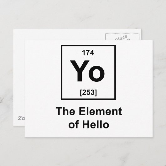 Yo! Het element van Hallo Briefkaart (Voorkant / Achterkant)