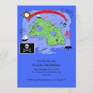 "Yo Ho Ho A Kind Pirate Birthday Party Invitation Kaart