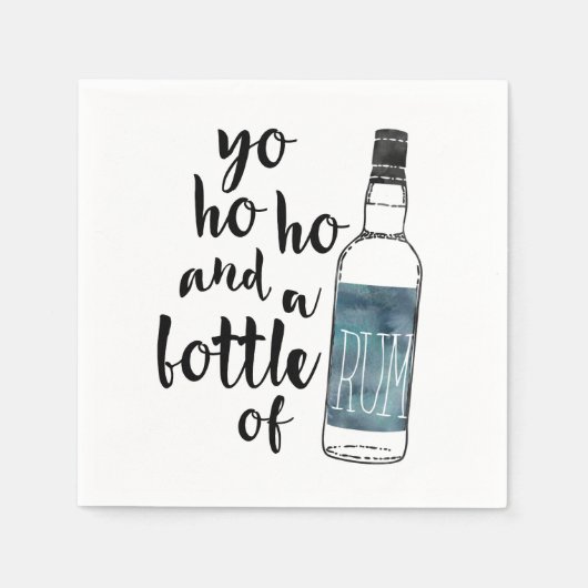 Yo Ho Ho en een fles Rum Pirate Servetten (Voorkant)