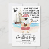 Yo Ho Ho Piraat Kerstman Rum Kerstfeest Kaart (Voorkant)