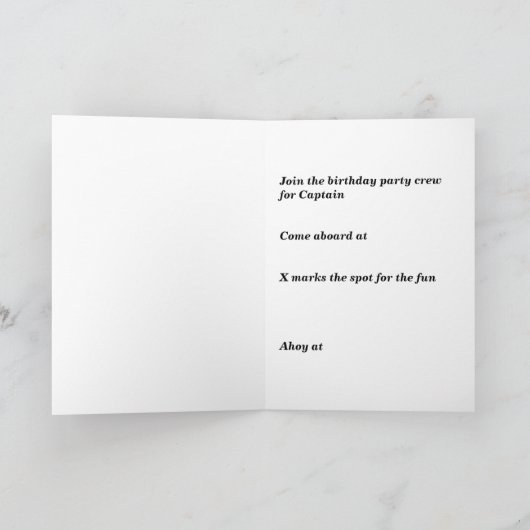 "Yo Ho Ho Pirate Birthday Party Invitation" (Binnen)