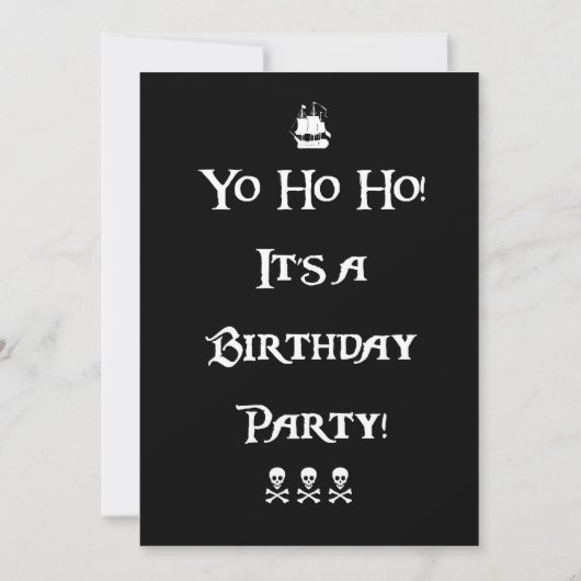 "Yo Ho Ho Pirate Birthday Party Invitation" Kaart (Voorkant)