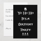 "Yo Ho Ho Pirate Birthday Party Invitation" Kaart (Voorkant / Achterkant)