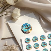 Yo Ho Ho! Pirate Boys' Paradise Island Verjaardag Ronde Sticker