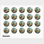 Yo Ho Ho! Pirate Boys' Treasure Island Verjaardag Ronde Sticker (Vel)