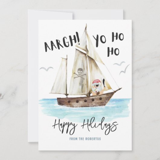 "Yo Ho Ho Pirate KerstKerstmis Feestdagenkaart (Voorkant)