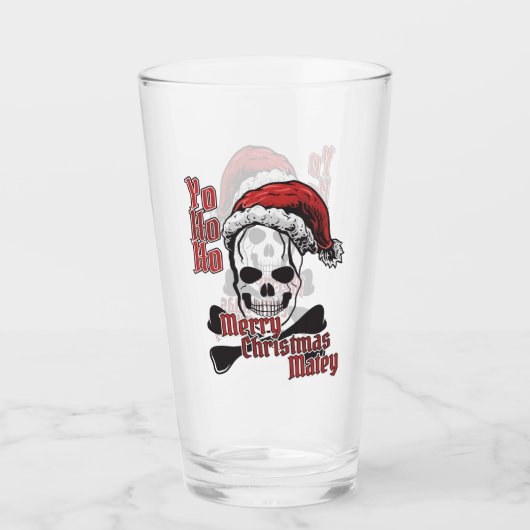 "Yo Ho Ho Pirate KerstKerstmis Glas (Voorkant)