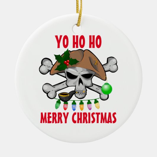 Yo Ho Ho Pirate Merry Kerstmis Keramisch Ornament (Voorkant)