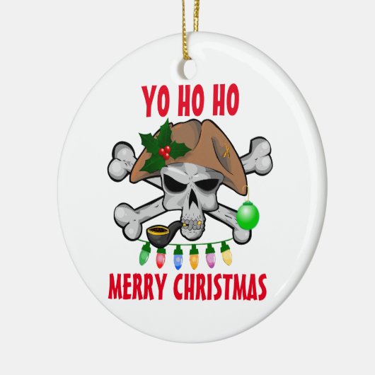 Yo Ho Ho Pirate Merry Kerstmis Keramisch Ornament (Links)