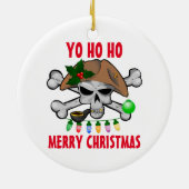 Yo Ho Ho Pirate Merry Kerstmis Keramisch Ornament (Achterkant)