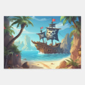 Yo Ho Ho! Pirate Paradise Island Verjaardag Inpakpapier Vel (Voorkant)