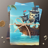 Yo Ho Ho! Pirate Paradise Island Verjaardag Inpakpapier Vel