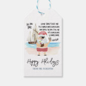 Yo Ho Ho Pirate Santa Rum Funny Kerstmis Cadeaulabel (Voorkant)