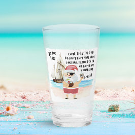 "Yo Ho Ho Pirate Santa Rum kerstbar" Glas