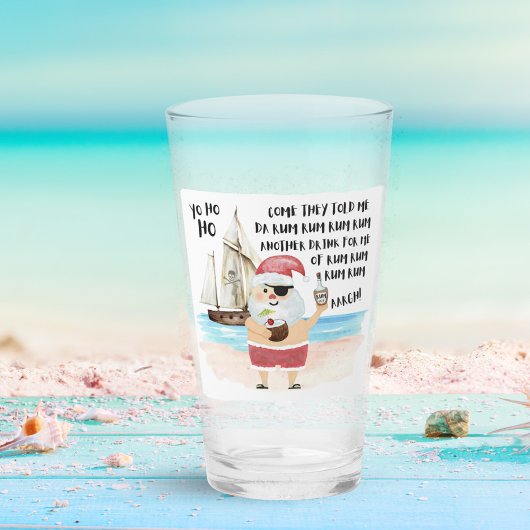 "Yo Ho Ho Pirate Santa Rum kerstbar" Glas