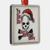 Yo Ho Ho Santa Pirate Jolly Roger Metalen Ornament (Rechts)