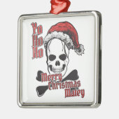 Yo Ho Ho Santa Pirate Jolly Roger Metalen Ornament (Links)