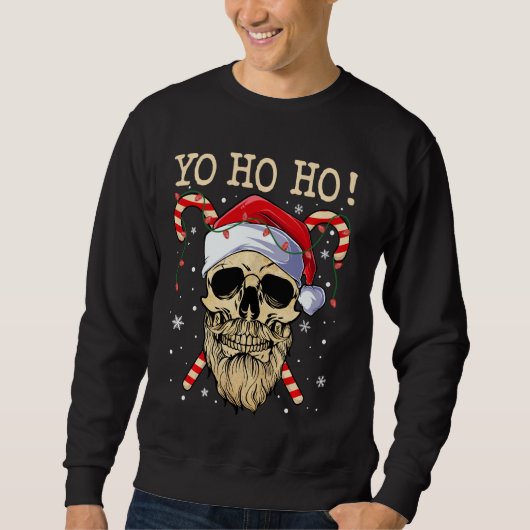 "Yo Ho Ho Santa Skull Pirate met Kerstmis Jolly Ro Trui (Voorkant)