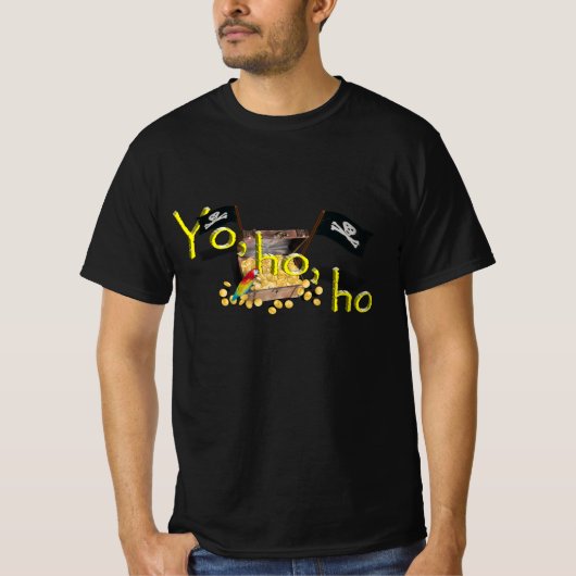 YO HO Pirate Treasure Chest T-shirt (Voorkant)