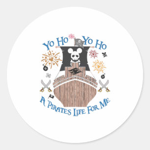 Yo Ho Piratentocht Een Piraat Leven Voor Mij Famil Ronde Sticker