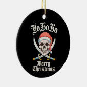 Yo Ho Vrolijk Kerstfeest Piraat Xmas Schedel Vakan Keramisch Ornament (Rechts)