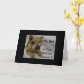Yo Honden Verjaardagsgroet Kaart (Gele Bloem)