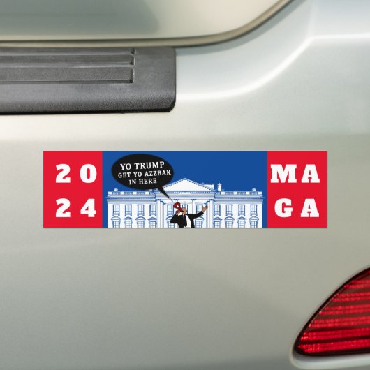 YO Kom terug Trump 2024 | Whitehouse ULTRA MAGA Bumpersticker (Op auto)