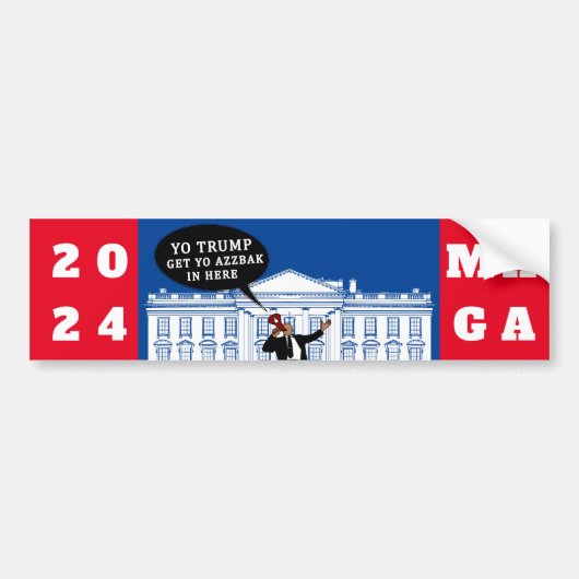 YO Kom terug Trump 2024 | Whitehouse ULTRA MAGA Bumpersticker (Voorkant)