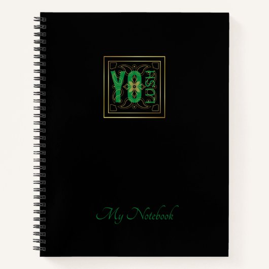 YO LUSH logo ventilator zwart Notitieboek (Voorkant)