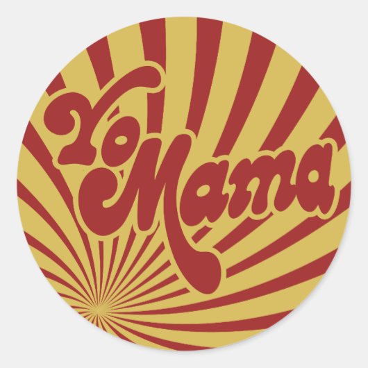 Yo Mama Ronde Sticker (Voorkant)