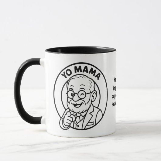 Yo Mama Therapy Joke Mug – Impatient healing Mok (Links)